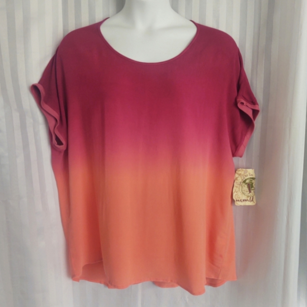 One World casual loose fit drop shoulder top XL - Picture 1 of 5